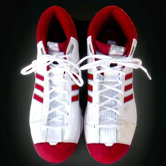 Adidas white/red TS Pro Model Basketball Hi-top sneakers - Picture 4 of 7